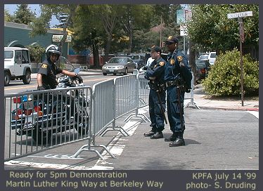 Pollice organizing for demonstration near KPFA