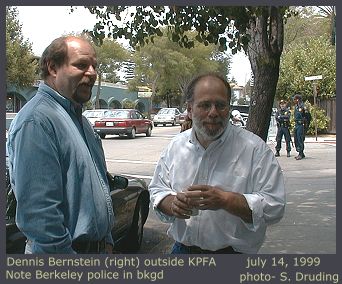 Dennis Bernstein on right in front of KPFA
