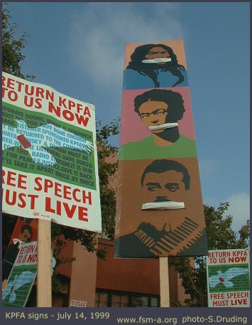 KPFA Signs showing Gags 